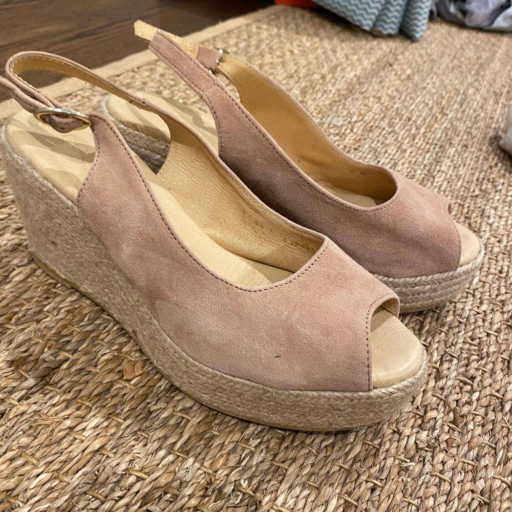 Blush espadrille wedges